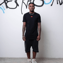 CAMISETA SLIM EMBORRACHADA PRETA