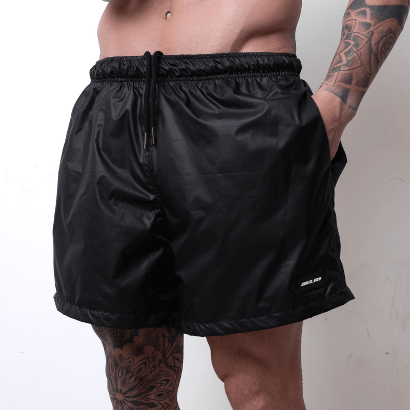 SHORT BELM EMBORRACHADO PRETO