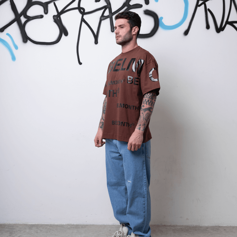 CAMISETA FULL PRINT BELMONTH MARROM