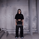 CROPPED OVERSIZED BASIC PRETO