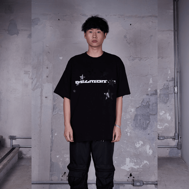 CAMISETA OVERSIZED STARS PRETA