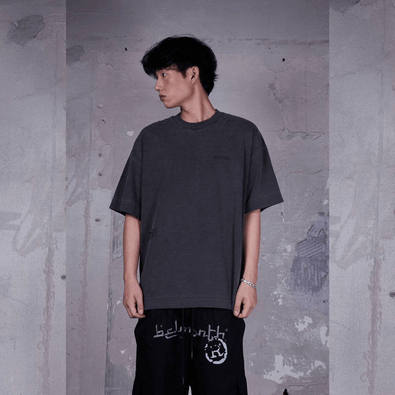 CAMISETA OVERSIZED HUXLEY CINZA-ESTONADO