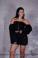 CROPPED SARJA DISTOPIA PRETO